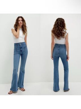 Free People We The Free Jayde Flare Jeans in Sunburst Blue Size 30